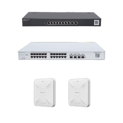 [RG-KIT-OH-350] Solución Completa de Red para hasta 350 Clientes y hasta 4 servicios de Internet., Ideal para Iniciar un Proyecto de Hotelería u Oficina