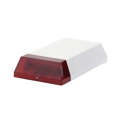 [SF-70WK] Sirena inalámbrica / Exterior o Interior / Alimentación a batería / Duración de 2 años*/ Con transmisor universal / Compatible con Honeywell, Pima, Crow, DSC, etc