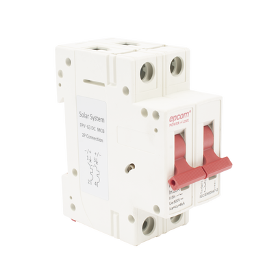 [FPV632PC20] Protección Térmica/ Interruptor 2P, 20 A,  Corriente Directa  800 Vcc para Aplicación Fotovoltaica Montaje Riel DIN