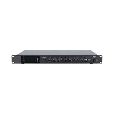 [EP-B350DTB] Amplificador de Audio | 1 canal | 350 W | Sistema 100V y Baja Impedancia | 4 Entradas de Micrófono Balanceadas | Bluetooth | USB | SD | FM | Montaje en Rack