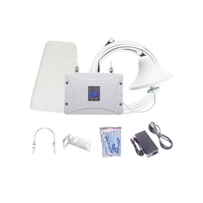 [EP20-TB-4GV2] Kit Amplificador de Señal Celular 2G, 3G y 4G / Mejora llamadas convencionales y VoLTE / Amplifica señal de TELCEL, AT&T y MOVISTAR / Cubre hasta 300 m² con una antena y hasta 900 m² con 3 antenas.