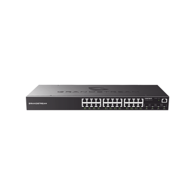 [GWN7803P] Switch Gigabit PoE+ Administrable / 24 puertos 10/100/1000 Mbps + 4 Puertos SFP Uplink / Hasta 360W / Compatible con GWN Cloud.