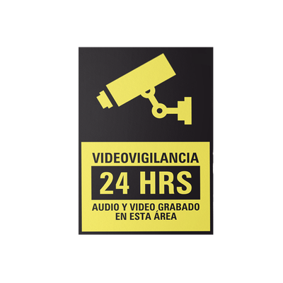[SYSCALVID/10] Etiqueta de Videovigilancia en Vinil Adhesivo Mate / Paquete con 10