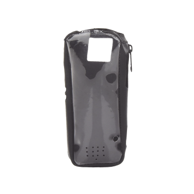 [FSMIC-A25] Funda Reforzada en Piel para Cinto, con Cierre y Amplio Visor Frontal Transparente para Radios Aéreos IC-A25.
