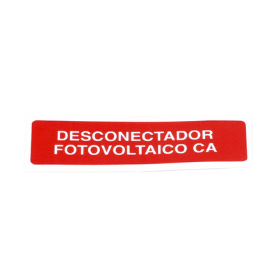 [PVLDISCONNECTOR/20] Etiqueta de Desconectador Fotovoltaico en Vinil Adhesivo Mate / Paquete con 20