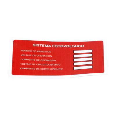 [PVLSYSTEMPV/20] Etiqueta de Sistema fotovoltaico/ Paquete con 20