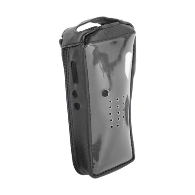 [FSM-TK-2212T] Funda Reforzada de piel con frente transparente para radios TK-2212, TK-2212L, TK-3212 y TK-3212L. 