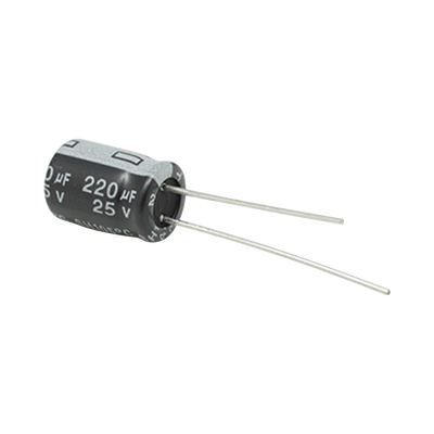 [CE220/25V] Capacitor Electrolítico de Aluminio, Radial de 220 µFd, 25 Vcc, 105 °C, 8 x 11 mm, .