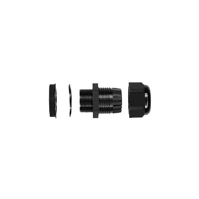 [563-NG-9512] Conector Glandula Negro PG-9.9 mm para Exteriores.