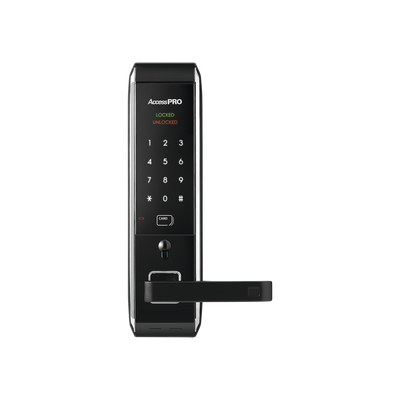[PRO-LOCK-MIL] Cerradura inteligente para puertas con doble cerrojo/teclado Touch Screen, Apertura con tarjeta Mifare /Contraseña y Llave de emergencia 