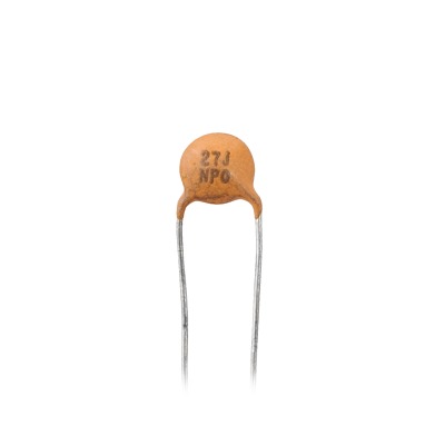 [0027P0050V] Capacitor Disco de Cerámica de 27 pFd, 50 V.
