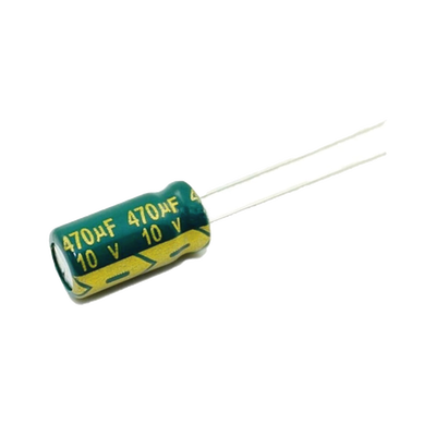 [CE470/10V] Capacitor Electrolítico de Aluminio, Radial de 470 µFd, 10 Volt, 105 °C, 6.3 x 11 mm.