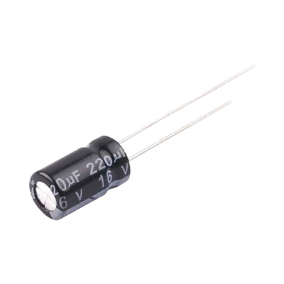 [0220M0016V] Capacitor Electrolítico en Aluminio, Radial de 220 µFd, 16 Vcc, 105 °C, 6.3 x 11 mm.