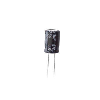[0470M0025V] Capacitor Electrolítico de Aluminio, Radial de 470 µFd, 25 Vcc, 105 °C, 8  x 15 mm.