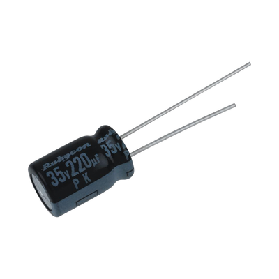 [0220M0035V] Capacitor Electrolítico Radial en Aluminio de 220 µFd, 35 Vcc, 105 °C, 10 x 12.5 mm.