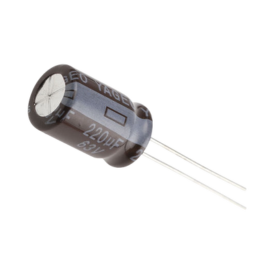 [0220M0063V] Capacitor Electrolítico de Aluminio, Radial de 220 µFd, 63 Vcc, 105 °C, 10 x 15 mm.