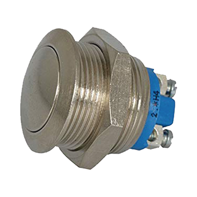 [AV191003C900] Botón Interruptor Momentáneo Antivandálico, SPST, Normalmente Abierto, 2 Amp. Niquel.