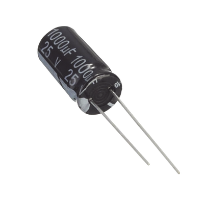 [CE1000/25V] Capacitor Electrolítico de Aluminio, Radial de 1000 µFd. 25 Vcc, 105 °C, 10 x 20 mm.