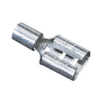 [159-1643] Terminal de Paleta Hembra de 0.250" sin Aislar para Cable AWG 14-16.