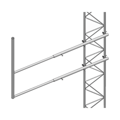 [SBL-30] Brazo tipo "F" para tramos STZ-30, galvanizado por electrólisis.