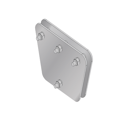 [SP-202030] Placas igualadoras con tornillería y separadores, para 3 retenidas. Galvanizado electrolítico (20x20x30 cm).