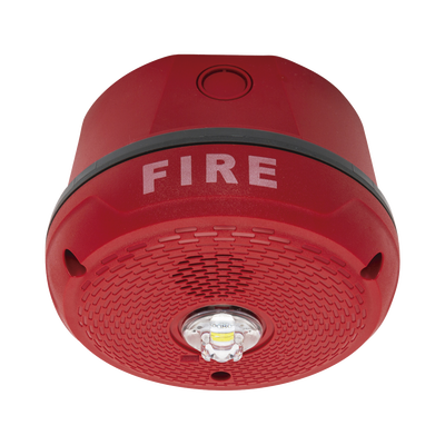 [PC2RKLED] Sirena con Lámpara LED Estroboscópica / Montaje en Techo / Nivel de Candelas Seleccionable / Color Rojo / Nuevo Diseño Moderno y Elegante / Menor Consumo de Corriente / Uso exterior