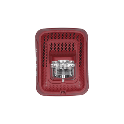 [SPS-RL] Bocina con Lámpara Estroboscópica, Montaje en Pared, Color Rojo, Nuevo Diseño Moderno y Elegante y Menor Consumo de Corriente