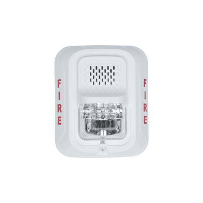 [P2W-L] Sirena con Lámpara Estroboscópica a 2 Hilos, Montaje en Pared, Color Blanco, Configuración Estroboscópica Seleccionable, Nuevo Diseño Moderno y Elegante y Menor Consumo de Corriente