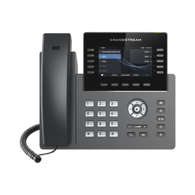 [GRP-2615] Teléfono IP Wi-Fi, Grado Operador, 10 líneas SIP con 5 cuentas, pantalla a color 4.3", puertos Gigabit, Bluetooth, PoE, codec Opus, IPV4/IPV6 con gestión en la nube GDMS