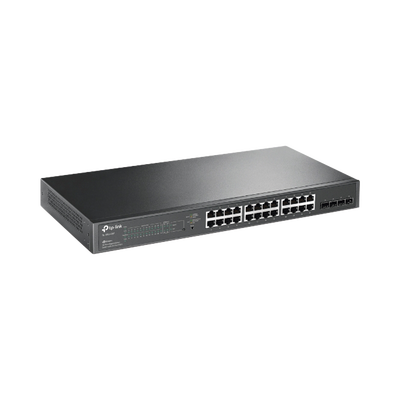 [TL-SG2428P] Switch PoE JetStream SDN Administrable 24 puertos 10/100/1000 Mbps + 4 puertos SFP, 24 puertos PoE, 250W, administración centralizada OMADA SDN 