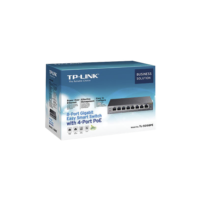 [TL-SG108PE] Easy Smart Switch PoE JetStream , 8 puertos 10/100/1000 Mbps  55 W