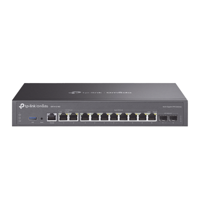 [ER7412-M2] Router Omada VPN / SDN Multi-WAN Gigabit / 2 Puertos WAN/LAN RJ45 2.5 Gigabit / 8 Puertos WAN/LAN RJ45 Gigabit / 2 Puertos WAN/LAN SFP Gigabit / 1,000,000 Sesiones Concurrentes / Administración Centralizada Omada o Stand-Alone