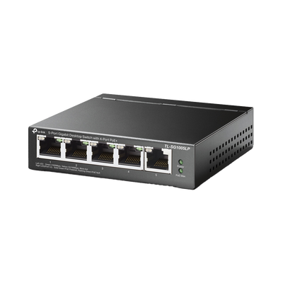 [TL-SG1005LP] Switch Escritorio No Administrable de 5 puertos 100/100/1000 Mbps / Con 4 puertos PoE 802.3af/at de hasta 40 W 