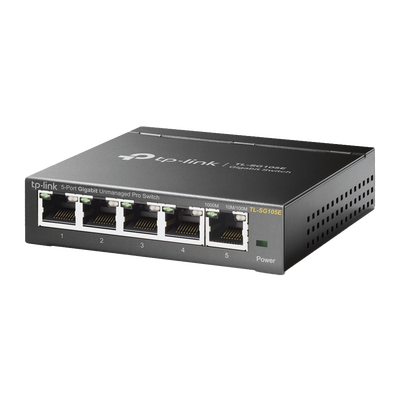 [TL-SG105E] Switch Escritorio Easy Smart de 5 puertos 10/100/1000 Mbps / IGMP para Vigilancia / Calidad en el Servicio (QoS) / Gestión GUI