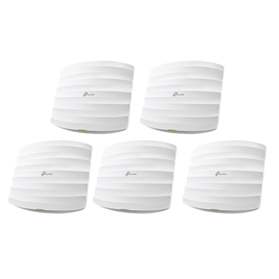 [EAP245-KIT-5] Kit de 5 Puntos de Accesso Omada doble banda 802.11ac, MU-MIMO, PoE af y PoE Pasivo, soporta hasta 100 clientes, hasta 1350 Mbps.