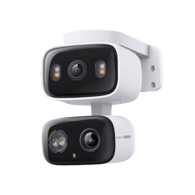[TAPO-C246D] Cámara de Seguridad Dual PTZ / 2 Lentes 2K+2K (3MP cada uno) / 3x Claridad Telefoto / IP65 Exterior / IA Inteligente / Seguimiento Sincronizado / Vista Dual Simultánea / Color Night Vision / Audio Bidireccional / 125.5° Gran Angular + 67
