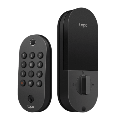 [TAPO-DL105] Cerradura Inteligente Wi-Fi / Deadbolt / 6 Métodos Desbloqueo / Reconocimiento Huella <0.5s / 100 Huellas + 200 PINs / BHMA Grado 3 / IP54 Exterior / Batería 7800 mAh / Alexa-Google-SmartThings