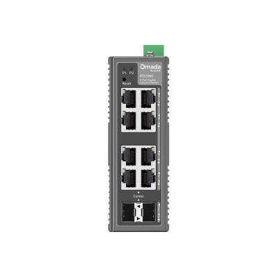 [IES208G] Switch Industrial Omada Easy Managed / 8 Puertos Gigabit (6× RJ45 + 2× RJ45/SFP Combo) / 16 Gbps Switching / -40°C a 75°C / Protección Rayos 6kV / Gestión Cloud / Montaje DIN Rail o Pared / IP40