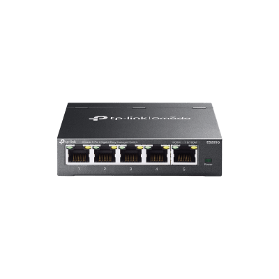 [ES205G] Switch Gestionado Omada SDN / 5 Puertos Gigabit RJ45 / 10 Gbps Capacidad Switching / 7.4 Mpps Forwarding Rate / Gestión Cloud Centralizada / VLAN 802.1Q / QoS 8 Colas Prioridad / Metal Fanless