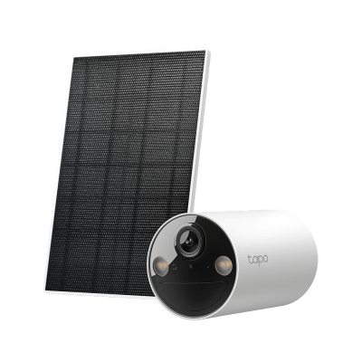 [TAPO-C410-KIT] Kit Cámara Seguridad Solar / 2K 3MP (2304×1296 px) / Visión Nocturna Color / Batería 6400 mAh 180 Días / IP65 / Panel Solar Integrado / Detección IA Personas / Audio Bidireccional