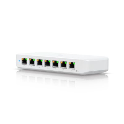 [USW-ULTRA] USW Ultra Switch de 8 Puertos GbE (7 Puertos PoE+ y 1 Puerto Entrada PoE++) con Opciones de Montaje Versátiles