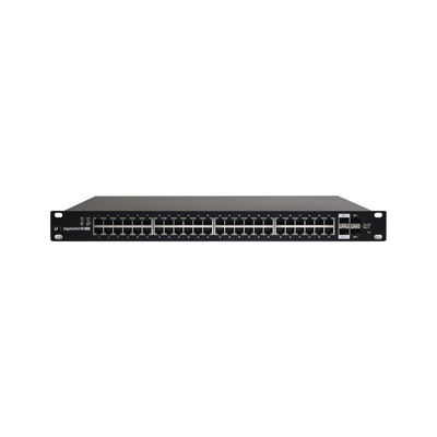 [ES-48-500W] Switch EdgeMAX Administrable de 48 Puertos Gigabit con PoE+/PoE Pasivo 24V + 2 Puertos SFP + 2 Puertos SFP+, 500 W