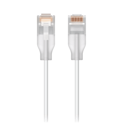[UACC-CABLE-PATCH-EL-2M-W] Patchcord UniFi Etherlighting? de 2 Metros (6.56 Pies), hasta 10G / Soporta hasta PoE+++ / Conector RJ45 Transparente para Mejores Efectos de Luz con Switches USW PRO MAX