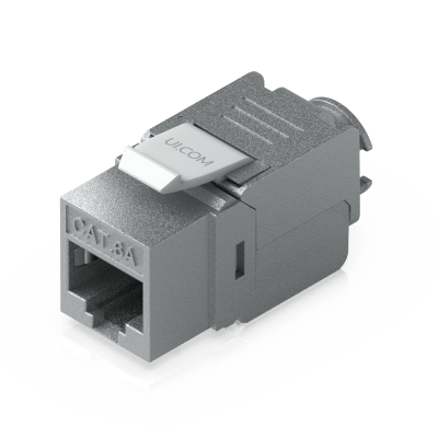 [UACC-KEYSTONE-JACK-C6A] Keystone Jack Cat6A Tipo Toolless para Terminación sin Herramientas, Instalación Snap-In en Patch Panel, Paquete con 12 Piezas