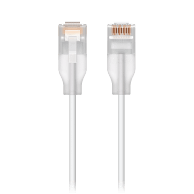 [UACC-CABLE-PATCH-EL-1M-W] Patchcord UniFi Etherlighting? de 1 Metro (3.28 Pies), hasta 10GbE / Soporta hasta PoE+++ / Conector RJ45 Transparente para Mejores Efectos de Luz con Switches USW PRO MAX