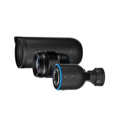 [UVC-AI-DSLR-LD] UniFi Protect AI DSLR Long Distance – Cámara 4K PoE+ para Interior/Exterior con Sensor de Alta Sensibilidad, Lente Fija de larga distancia de 45 mm y Analítica Avanzada por IA