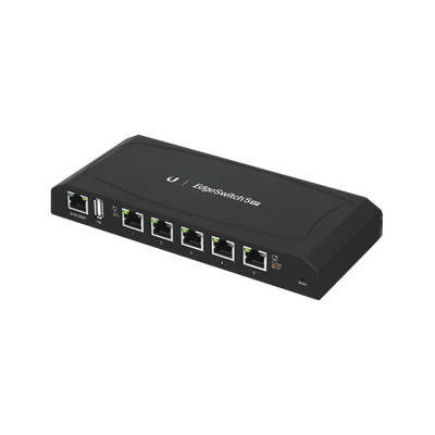 [ES-5XP] EdgeSwitch 5XP Administrable de 5 Puertos Gigabit PoE de 24 V Pasivo, con funciones avanzadas de Capa 2