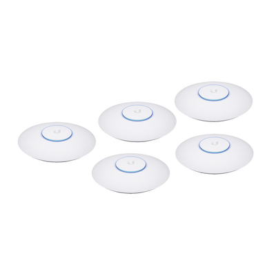 [UAP-NANOHD-5] Paquete de 5 Access Point UniFi 802.11ac Wave 2, MU-MIMO4X4 con antena Beamforming, hasta 1.7 Gbps, para interior PoE 802.3af, soportan 200 clientes, No incluyen PoE´s
