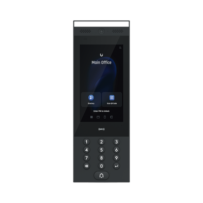 [UA-INTERCOM] UniFi Intercom para interior/exterior IP65, Lector NFC y QR / Pantalla táctil 7", cámara, bocina y micrófono, sensor de movimiento, funciona con UniFi Access
