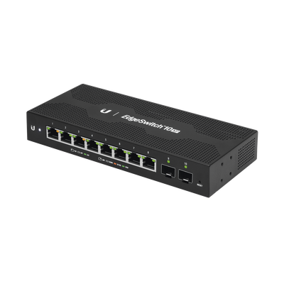 [ES-10XP] EdgeSwitch 10X Administrable de 8 Puertos Gigabit PoE Pasivo 24VDC + 2 Puertos SFP